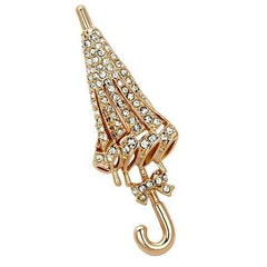 Alamode Flash Rose Gold White Metal Brooches with Top Grade Crystal in Clear