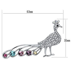 Alamode Imitation Rhodium White Metal Brooches with Top Grade Crystal in Multi Color - Flyclothing LLC