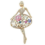 Alamode Flash Rose Gold White Metal Brooches with Top Grade Crystal in Multi Color