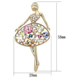 Alamode Flash Rose Gold White Metal Brooches with Top Grade Crystal in Multi Color - Flyclothing LLC