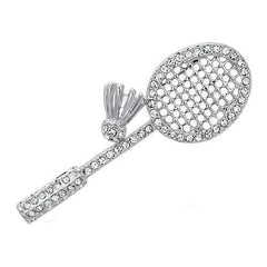 Alamode Imitation Rhodium White Metal Brooches with Top Grade Crystal in Clear