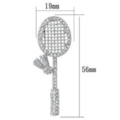 Alamode Imitation Rhodium White Metal Brooches with Top Grade Crystal in Clear - Flyclothing LLC