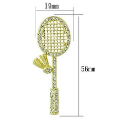 Alamode Flash Gold White Metal Brooches with Top Grade Crystal in Clear - Flyclothing LLC