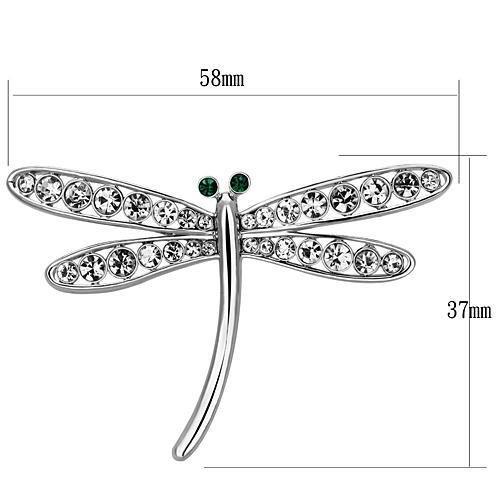 Alamode Imitation Rhodium White Metal Brooches with Top Grade Crystal in Clear - Flyclothing LLC