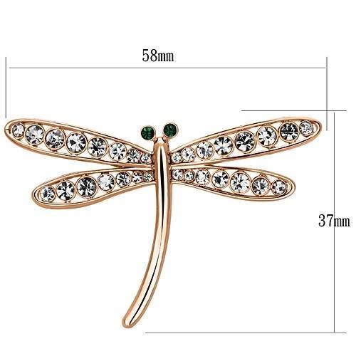 Alamode Flash Rose Gold White Metal Brooches with Top Grade Crystal in Clear - Flyclothing LLC