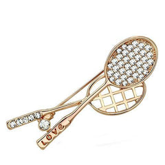 Alamode Flash Rose Gold White Metal Brooches with Top Grade Crystal in Clear