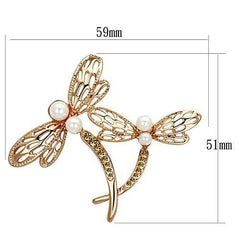 Alamode Flash Rose Gold White Metal Brooches with Synthetic Pearl in White - Flyclothing LLC