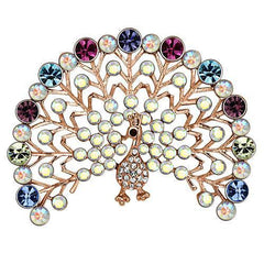 Alamode Flash Rose Gold White Metal Brooches with Top Grade Crystal in Multi Color