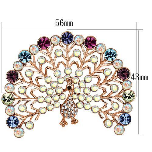 Alamode Flash Rose Gold White Metal Brooches with Top Grade Crystal in Multi Color - Flyclothing LLC