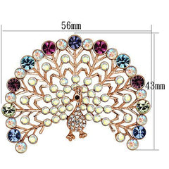 Alamode Flash Rose Gold White Metal Brooches with Top Grade Crystal in Multi Color - Flyclothing LLC