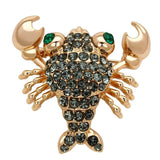 Alamode Flash Rose Gold White Metal Brooches with Top Grade Crystal in Emerald - Alamode