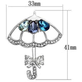 Alamode Imitation Rhodium White Metal Brooches with Synthetic Glass Bead in Multi Color - Alamode