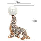 Alamode Flash Rose Gold White Metal Brooches with Synthetic Pearl in White - Flyclothing LLC