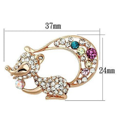 Alamode Flash Rose Gold White Metal Brooches with Top Grade Crystal in Multi Color - Flyclothing LLC