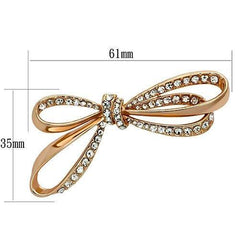 Alamode Flash Rose Gold White Metal Brooches with Top Grade Crystal in Clear - Flyclothing LLC