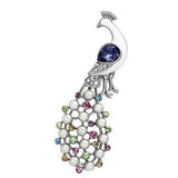 Alamode Imitation Rhodium White Metal Brooches with Top Grade Crystal in Multi Color - Alamode