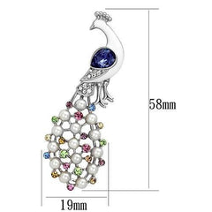 Alamode Imitation Rhodium White Metal Brooches with Top Grade Crystal in Multi Color - Flyclothing LLC