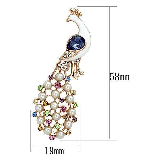 Alamode Flash Rose Gold White Metal Brooches with Top Grade Crystal in Multi Color - Flyclothing LLC