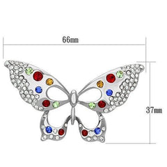 Alamode Imitation Rhodium White Metal Brooches with Top Grade Crystal in Multi Color - Flyclothing LLC