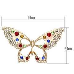 Alamode Flash Rose Gold White Metal Brooches with Top Grade Crystal in Multi Color - Flyclothing LLC