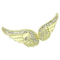 Alamode Flash Gold White Metal Brooches with Top Grade Crystal in Clear