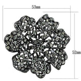 Alamode Ruthenium White Metal Brooches with Top Grade Crystal in Black Diamond - Alamode