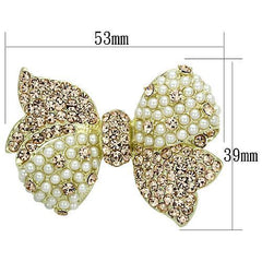 Alamode Flash Gold White Metal Brooches with Synthetic Pearl in White - Flyclothing LLC