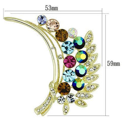 Alamode Flash Gold White Metal Brooches with Top Grade Crystal in Multi Color - Flyclothing LLC