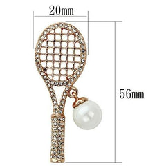 Alamode Flash Rose Gold White Metal Brooches with Synthetic Pearl in White - Flyclothing LLC