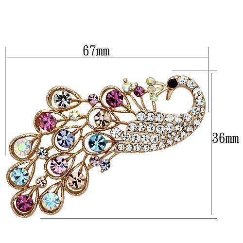 Alamode Flash Rose Gold White Metal Brooches with Top Grade Crystal in Multi Color - Flyclothing LLC