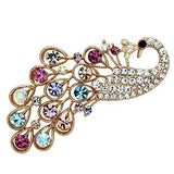 Alamode Flash Rose Gold White Metal Brooches with Top Grade Crystal in Multi Color