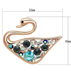 Alamode Flash Rose Gold White Metal Brooches with Top Grade Crystal in Multi Color - Flyclothing LLC