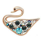 Alamode Flash Rose Gold White Metal Brooches with Top Grade Crystal in Multi Color