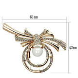 Alamode Flash Rose Gold White Metal Brooches with Synthetic Pearl in White - Flyclothing LLC