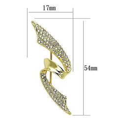 Alamode Flash Gold White Metal Brooches with Top Grade Crystal in Clear - Flyclothing LLC