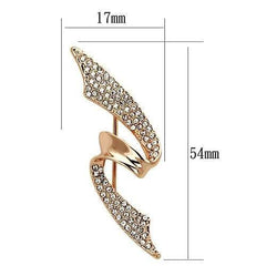 Alamode Flash Rose Gold White Metal Brooches with Top Grade Crystal in Clear - Alamode