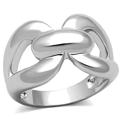 Alamode Rhodium Brass Ring with No Stone