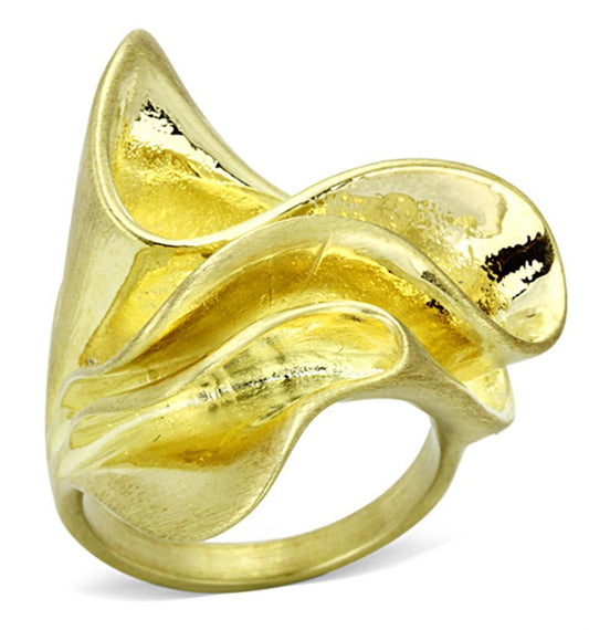 Alamode Gold & Brush Brass Ring with No Stone