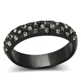 Alamode TIN Cobalt Black Brass Ring with Top Grade Crystal in Black Diamond - Alamode