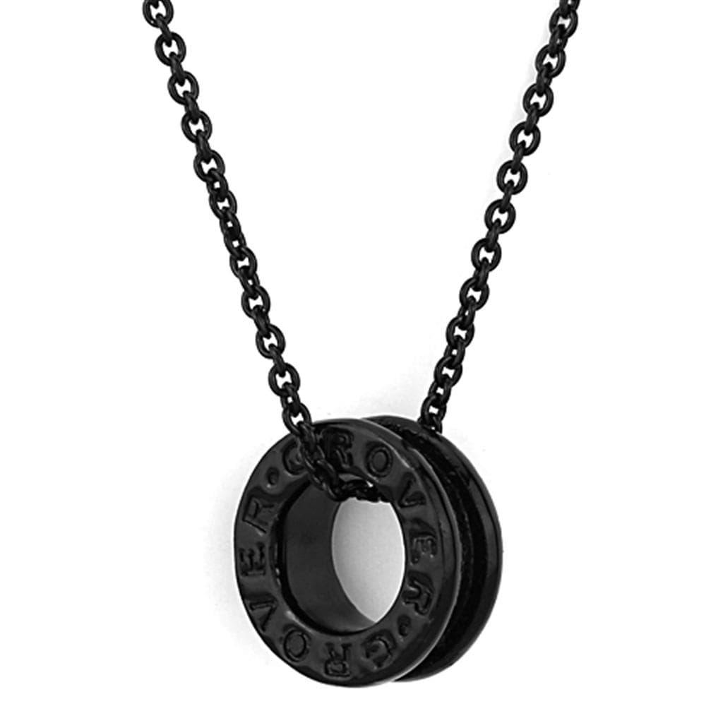 Alamode TIN Cobalt Black Brass Chain Pendant with No Stone - Alamode