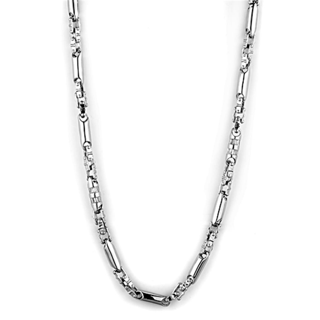 Alamode Rhodium Brass Necklace with AAA Grade CZ in Clear