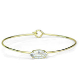 Alamode Gold Brass Bangle with AAA Grade CZ in Clear