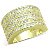 Alamode Gold Brass Ring with AAA Grade CZ in Clear