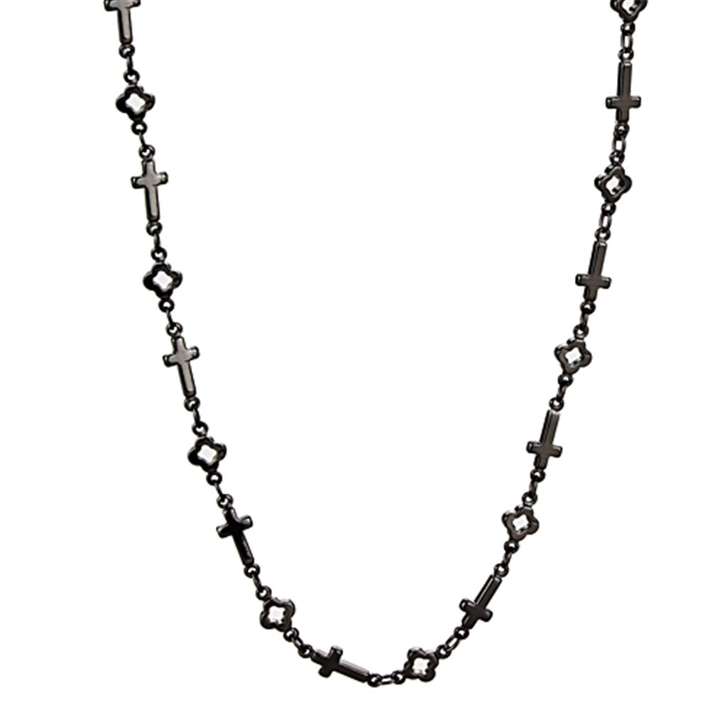 Alamode TIN Cobalt Black Brass Necklace with No Stone