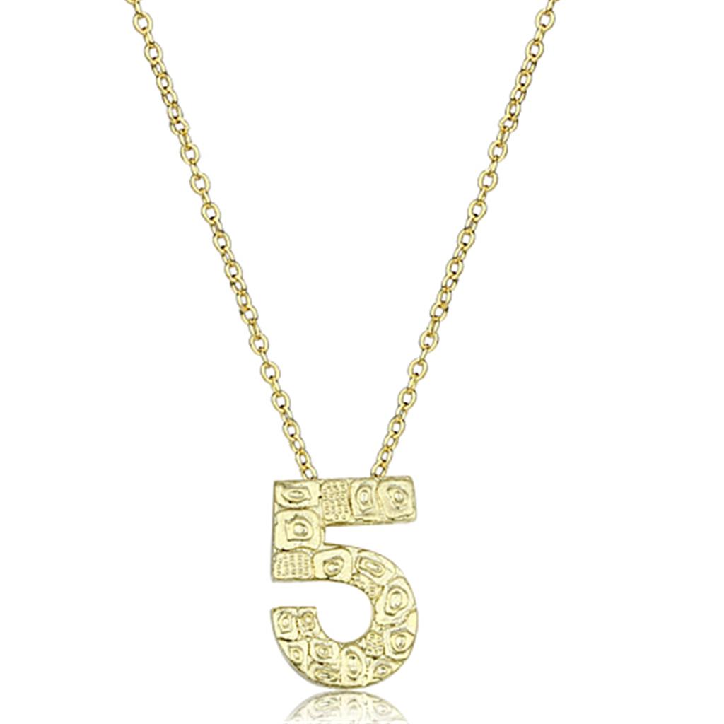 Alamode Flash Gold Brass Chain Pendant with Top Grade Crystal in Clear