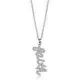 Alamode Rhodium Brass Chain Pendant with Top Grade Crystal in Clear - Alamode