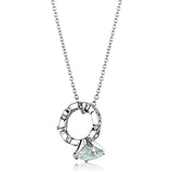 Alamode Rhodium Brass Pendant with AAA Grade CZ in Clear