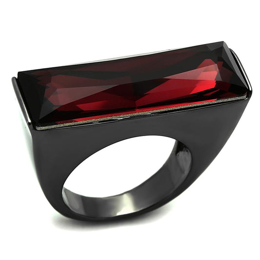 Alamode TIN Cobalt Black Brass Ring with Top Grade Crystal in Siam