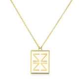 Alamode Gold Brass Chain Pendant with Epoxy in White