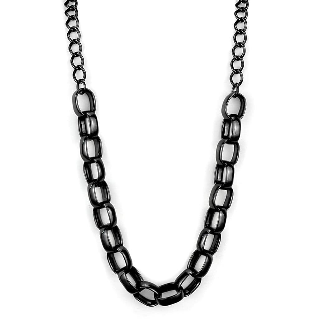 Alamode TIN Cobalt Black Brass Necklace with No Stone - Alamode